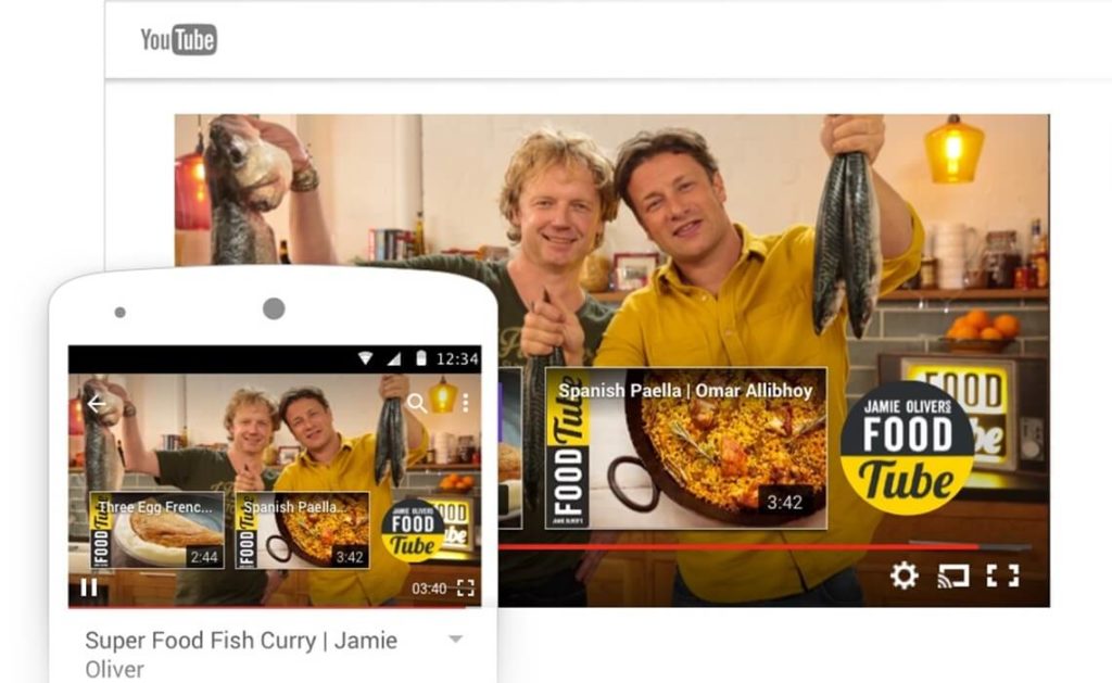 YouTube slutskärmar med Jamie Oliver Food Tube